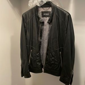 Guess Black Leather Jacket